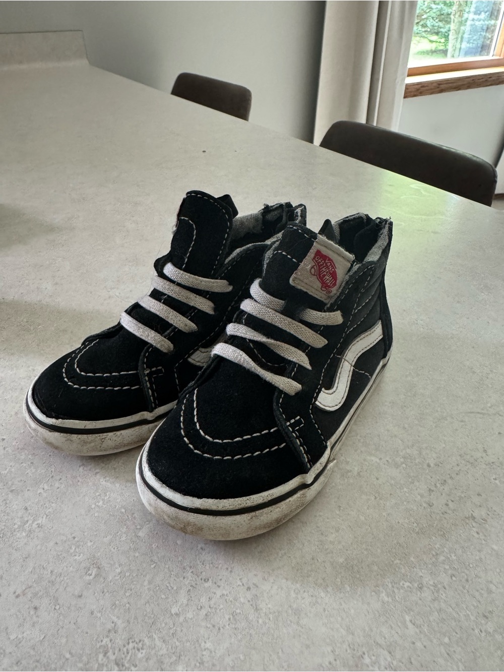 Vans Kids Black and White High-Top Skate Sneakers